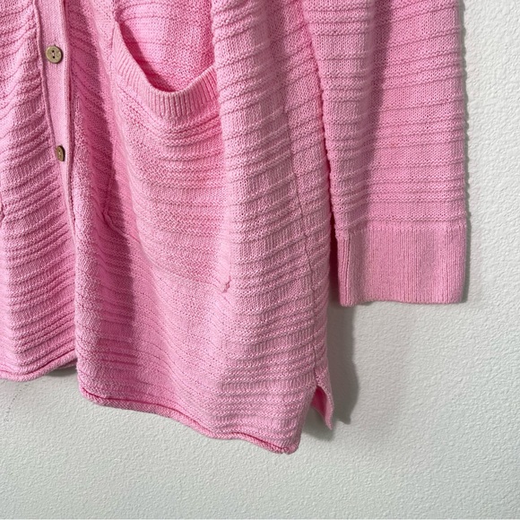 Free People FP Beach Day Dreaming Button-Up Cardigan Pink Oversized Boho Medium - Picture 3 of 7
